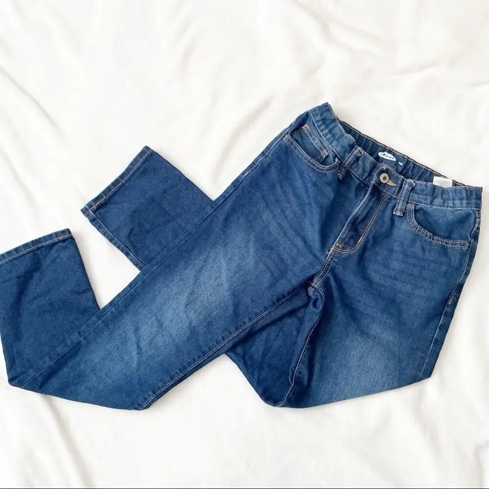 Old Navy Skinny stretch jeans blue girls denim elastic waist size 12 kids